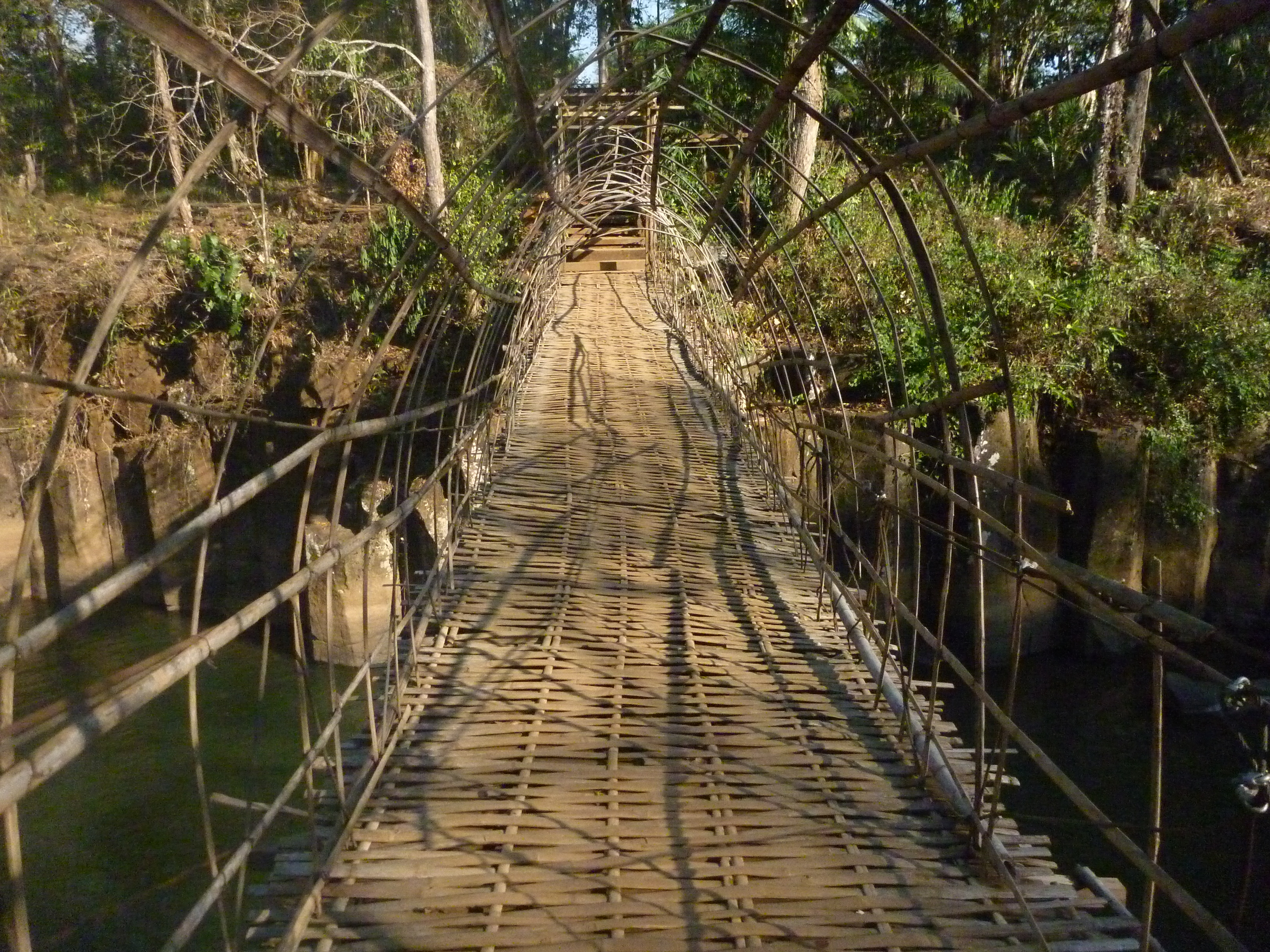 The bamboo bridge to the monastery